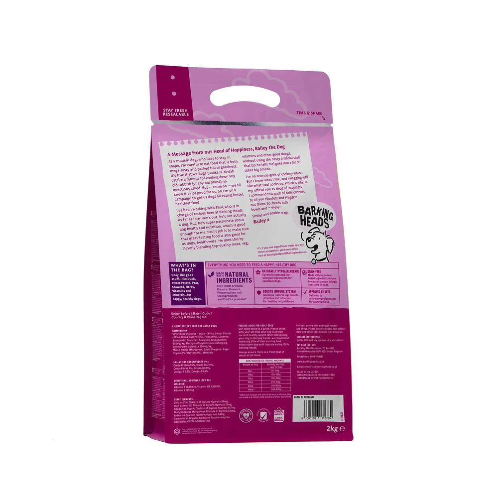 Barking Heads Doggylicious Canard Pour Tous Les Chiens Adultes 12kg 2 Barking Heads Doggylicious Canard Pour Tous Les Chiens Adultes 12kg – Image 2