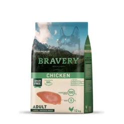 Bravery Adulte Sans Grains Moyen Grand Poulet 12kg