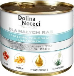 Dolina Noteci Premium Pour Les Chiens De Petite Race Avec Veau, Tomates Et Pâtes 185g X12