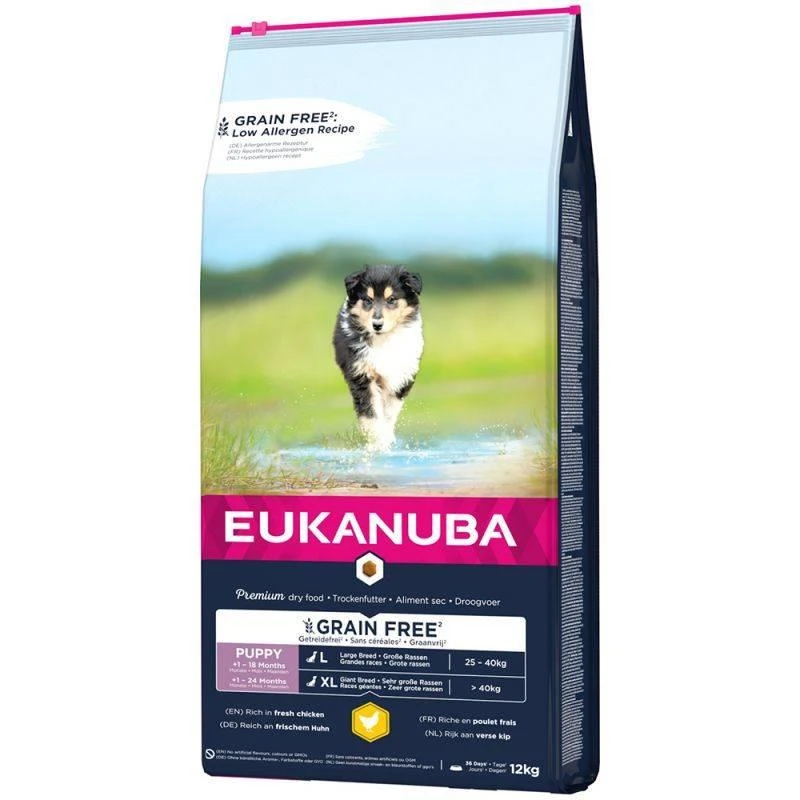 EUKANUBA Chiot Poulet L/XL Sans Grains 12kg 1 EUKANUBA Chiot Poulet L/XL Sans Grains 12kg
