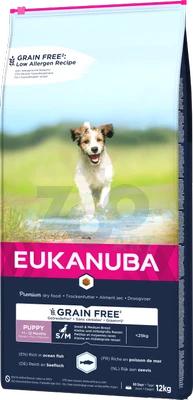 EUKANUBA Puppy&Junior Small/Medium Sans Céréales 12kg