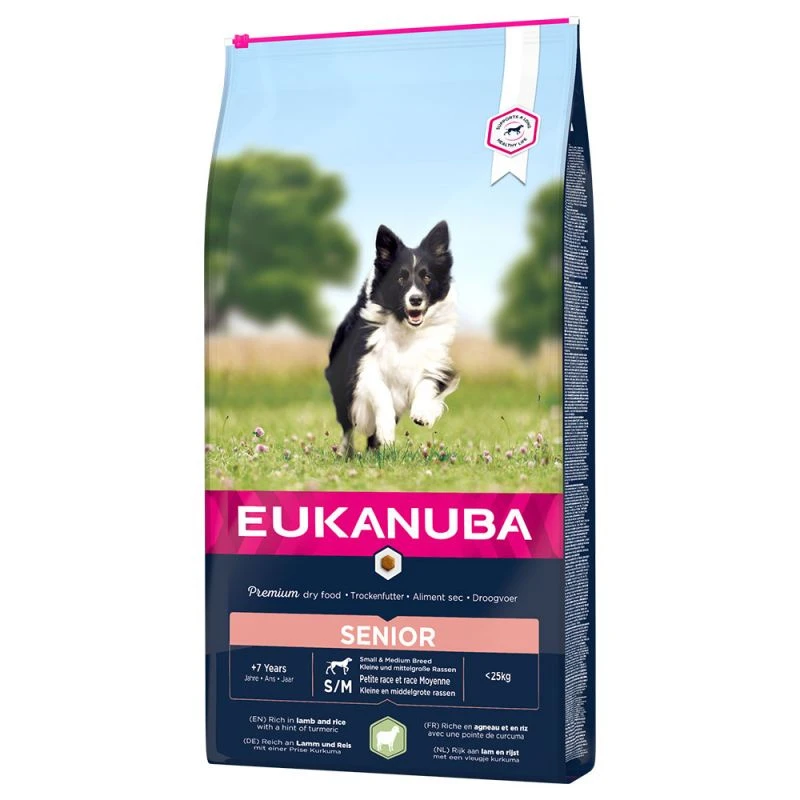 Eukanuba Senior Small & Medium Breed Agneau Et Riz 12kg 1 Eukanuba Senior Small & Medium Breed Agneau Et Riz 12kg