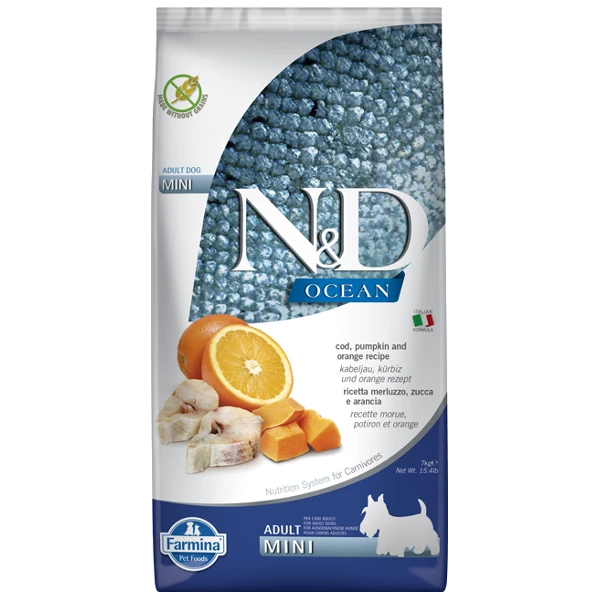 Farmina N&D Ocean Canine Adult Mini Cod Pumpkin&Orange 7kg 1 Farmina N&D Ocean Canine Adult Mini Cod Pumpkin&Orange 7kg