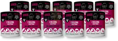 Mr.BIG Junior Morceaux En Sauce Avec Du Veau 10x400g Pour Chiens 2 Mr.BIG Junior Morceaux En Sauce Avec Du Veau 10x400g Pour Chiens – Image 2