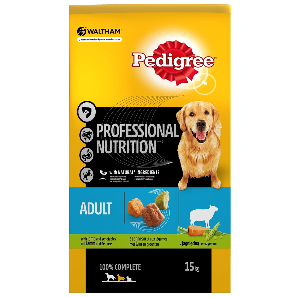 PEDIGREE Adult Professional 15kg - Nourriture Sèche Pour Chiens Avec De L'agneau 1 PEDIGREE Adult Professional 15kg - Nourriture Sèche Pour Chiens Avec De L'agneau
