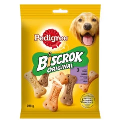 Pedigree Biscrok Biscuits Pour Chiens Adultes Sous Forme De Petits Os Avec De L'agneau, Du Poulet Et Du Bœuf 200g X2