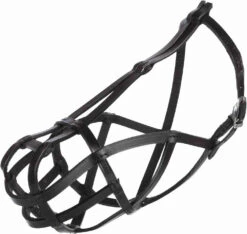 TRIXIE MUSELIÈRE EN CUIR, TAILLE. L, 29/24 CM, NOIR