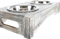 Trixie Ensemble De Bols En Bois/acier 36x7x19cm -Magasin De Mode Pour Animaux Et Chiens fre pl Trixie Ensemble de bols en bois acier 36x7x19cm 11695 3