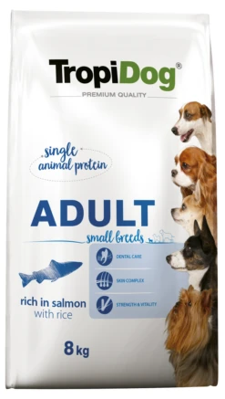 Magasin De Mode Pour Animaux Et Chiens -Magasin De Mode Pour Animaux Et Chiens fre pl Tropidog Premium Adultes Petites Races Saumon et Riz 8kg 9485 1