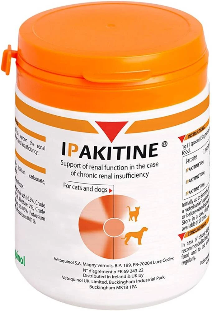 VETOQUINOL IPAKITINE POUDRE - Vitamine De Soutien Aux Reins 180g 1 VETOQUINOL IPAKITINE POUDRE - Vitamine De Soutien Aux Reins 180g